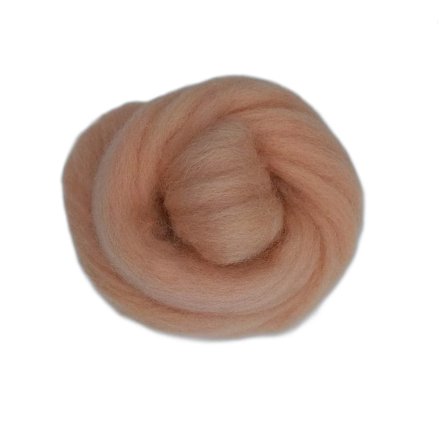 Lã natural de ovelha para feltragem - Salmon Clarinho - meada com 25 gramas