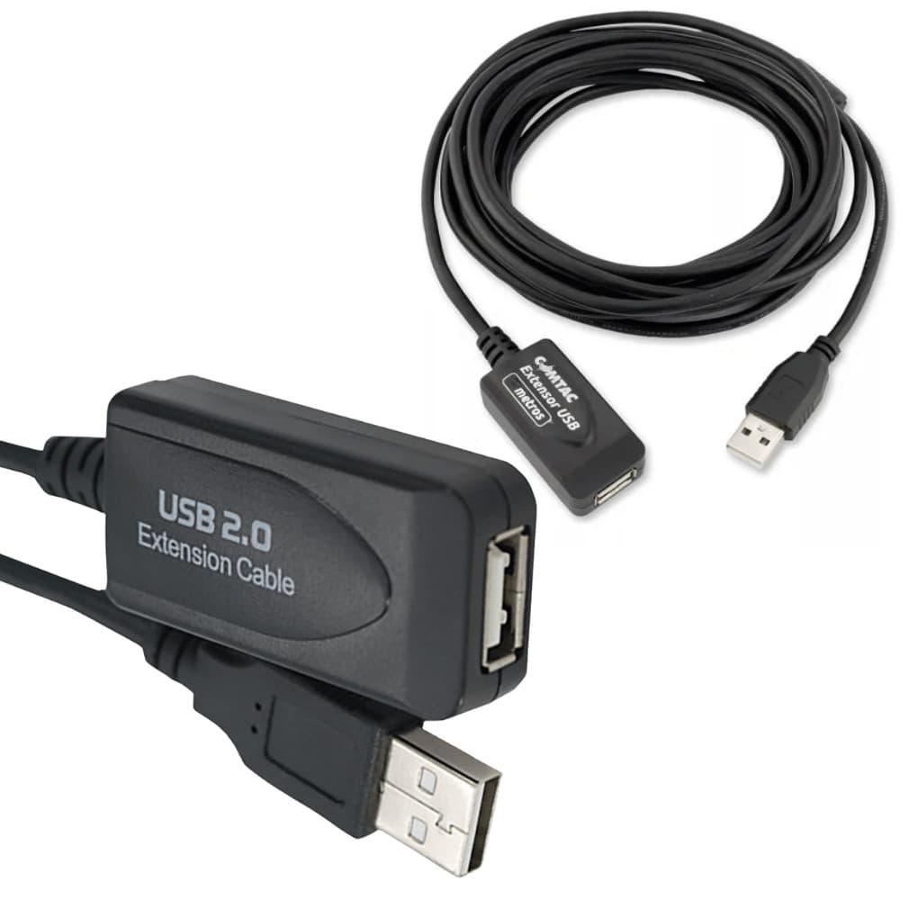Cabo Extensor USB 2.0 Cabo 10 Metros AM+FM Preto Amplificado