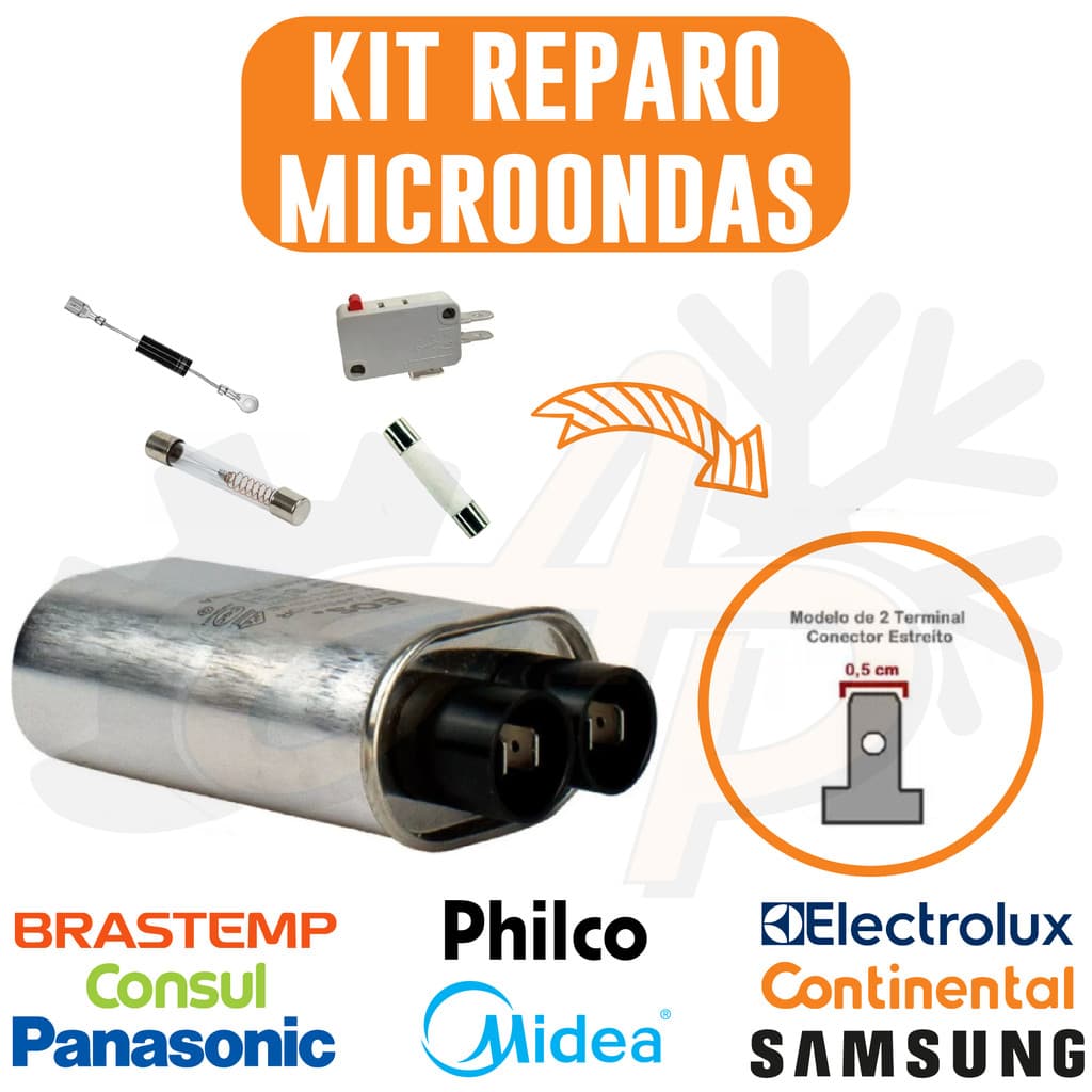 Kit Reparo Microondas Capacitor de Microondas 0,80uf - kit