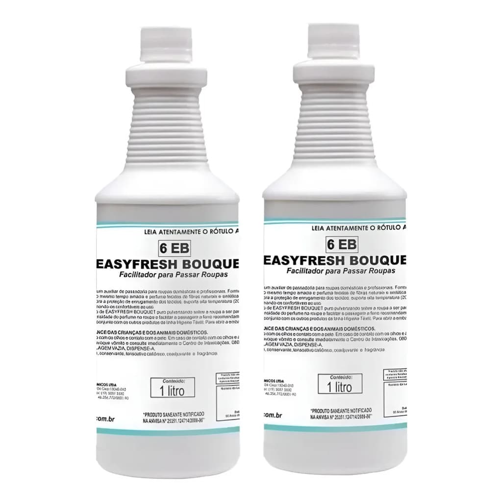 Kit com 2 Easyfresh Bouquet 1L – Facilitador de Passadoria Profissional Concentrado, Perfuma, Amacia e Facilita o Passar