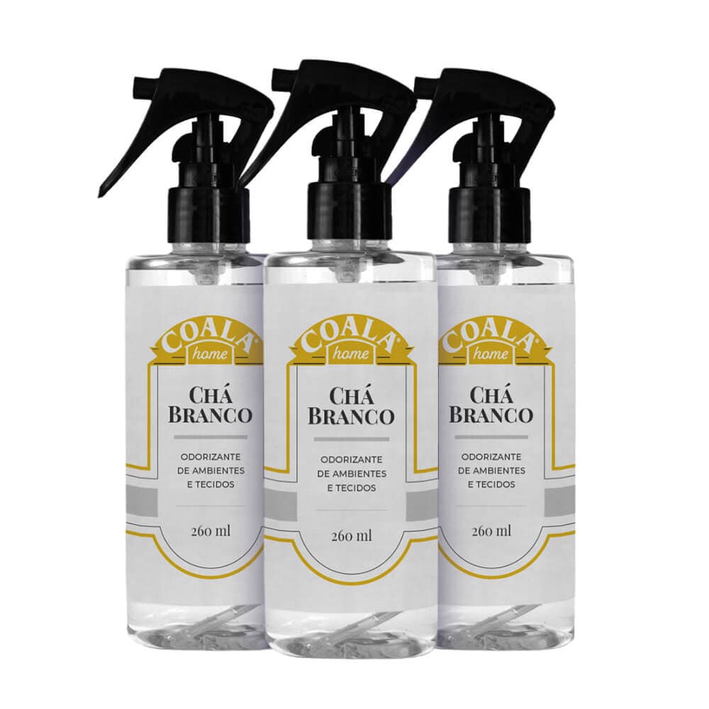 Kit 3 Odorizantes de Ambientes e Tecidos Chá Branco