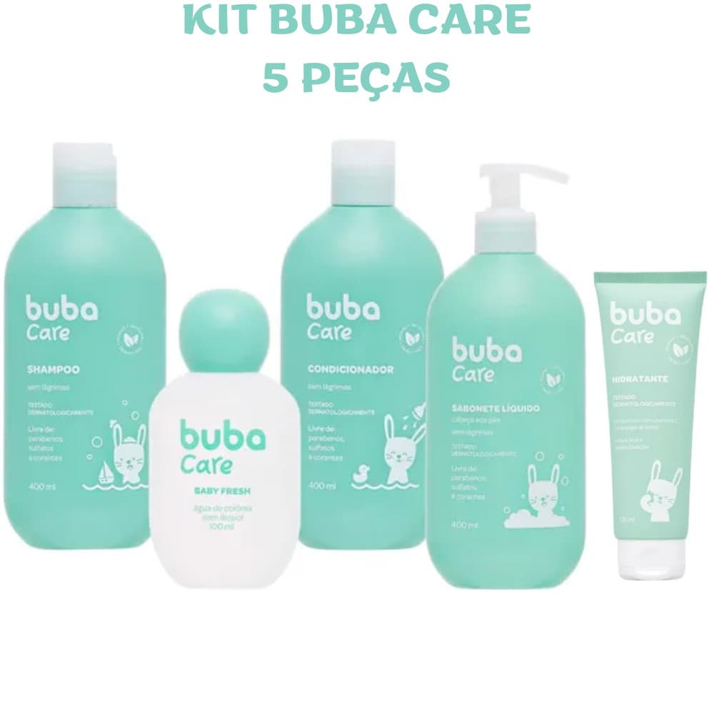 KIT SHAMPOO 400, COND 400, SAB LIQ 400, HIDRATANTE E COLÔNIA - BUBA CARE