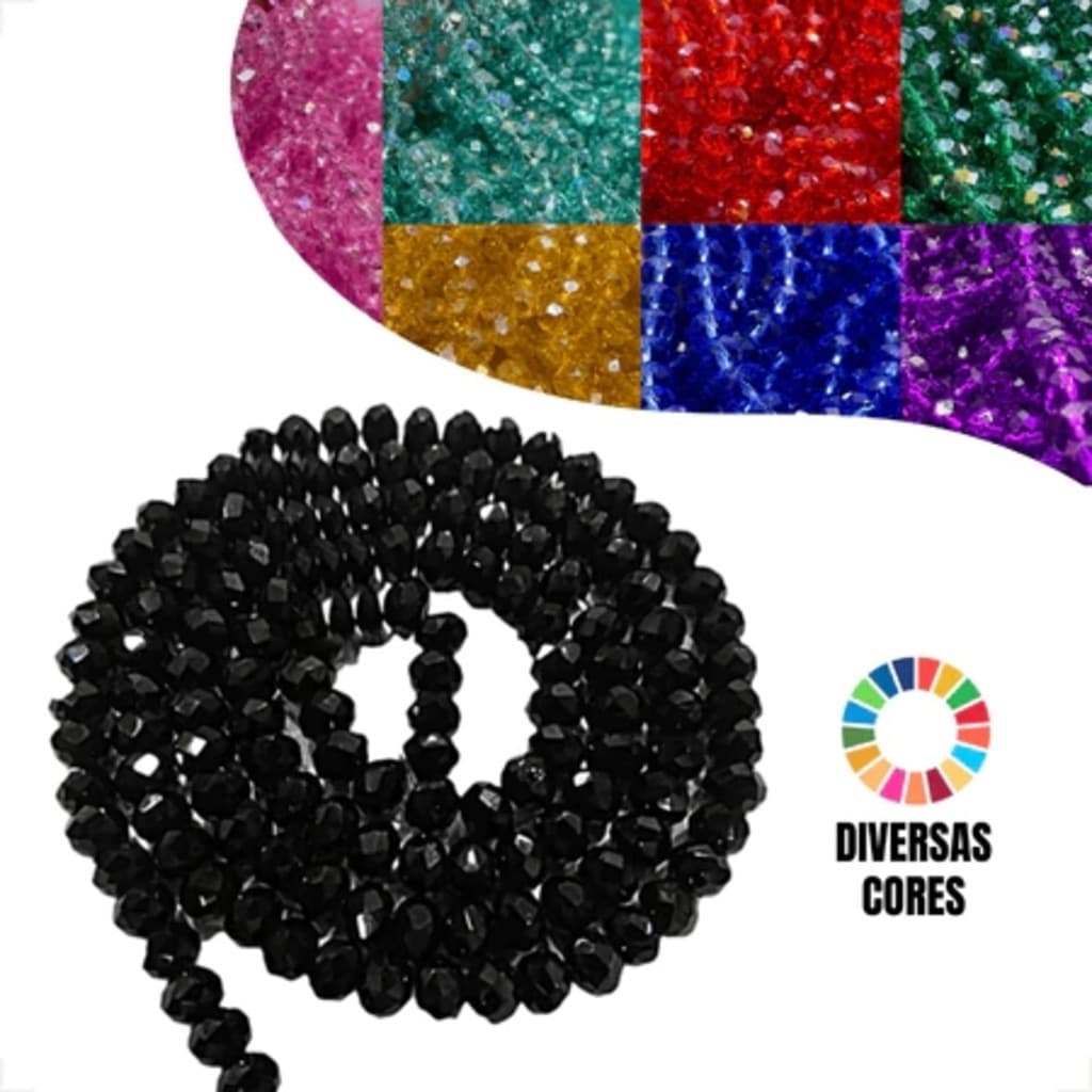 Kit 5 Fios de Cristal 8mm Flat Facetado Vidro (315 Cristais )Contas Por Fio Aproximadamente 64 Cores