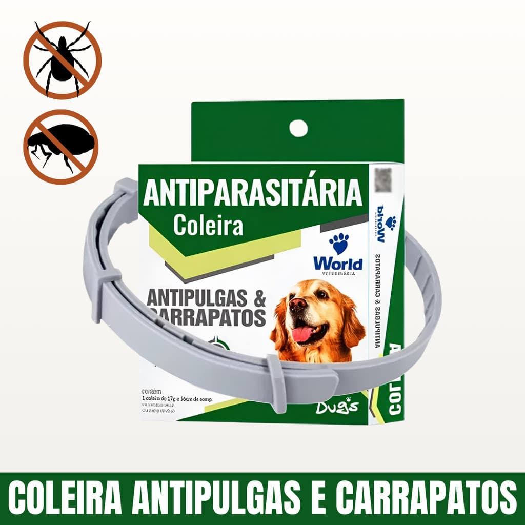 Coleira Para Pet Anti Pulga Carrapato Para Cachorro Gato Ajustável Natural