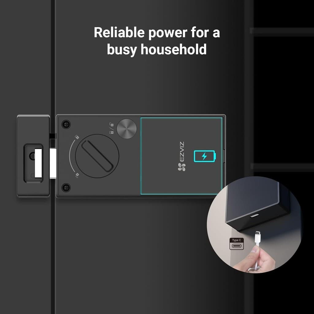 FECHADURA ELETRONICA DIGITAL EZVIZ CS-DL03-R100-WP-BK