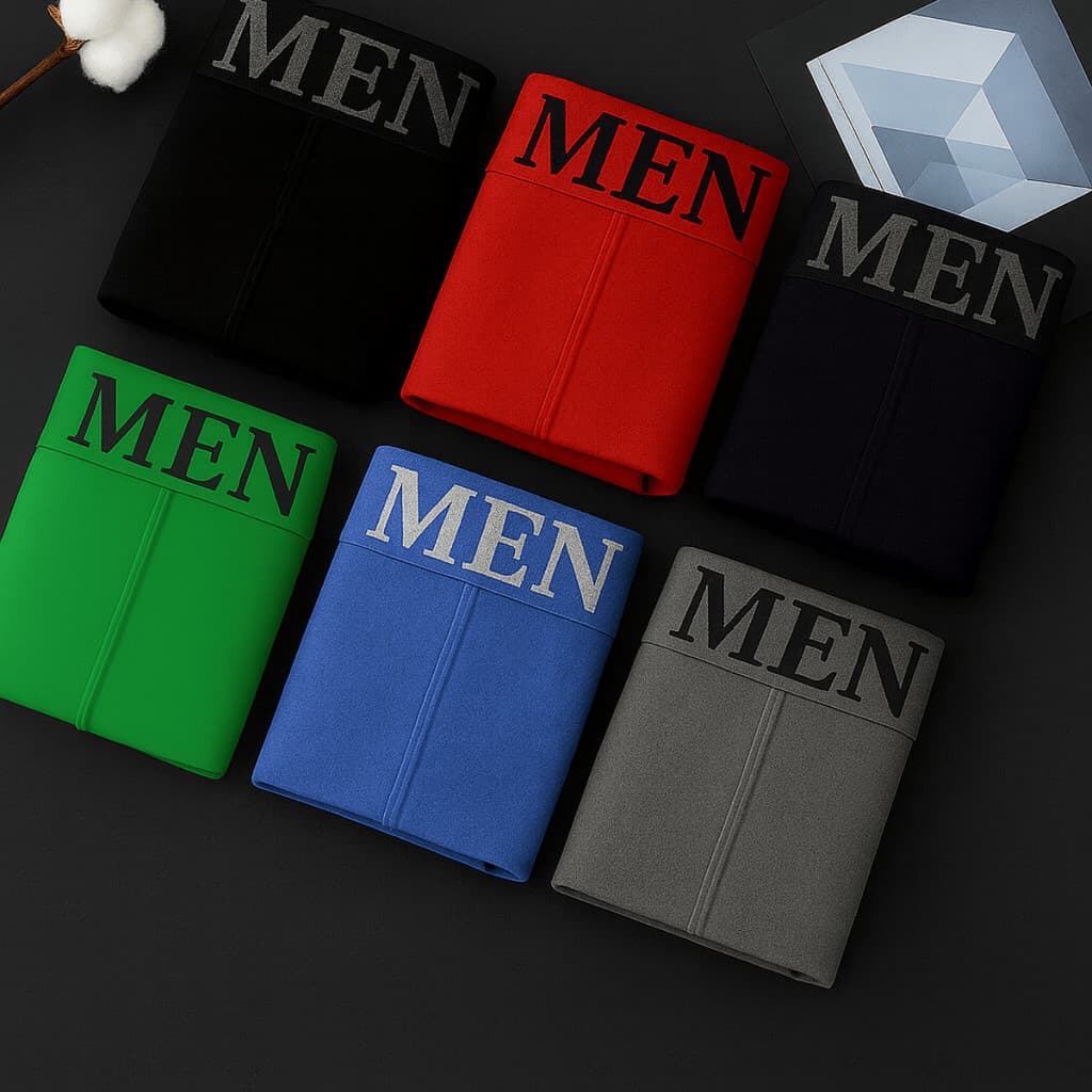 Kit 5 Cuecas Boxer Masculina Microfibra Lisa Confortável Elástica