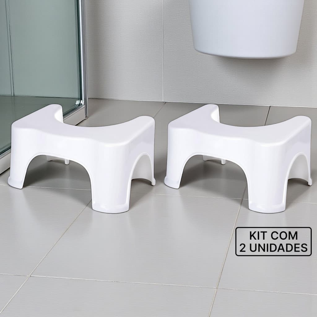 Kit 2 Bancos de Cócoras para Vaso Sanitário – Apoio Ergonômico para Eliminação Saudável
