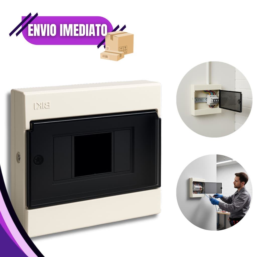 Quadro Caixa de Distribuição 3/4 ou 6/8 ou 12/16 Disjuntores Centrinho De Embutir Biki Promoção