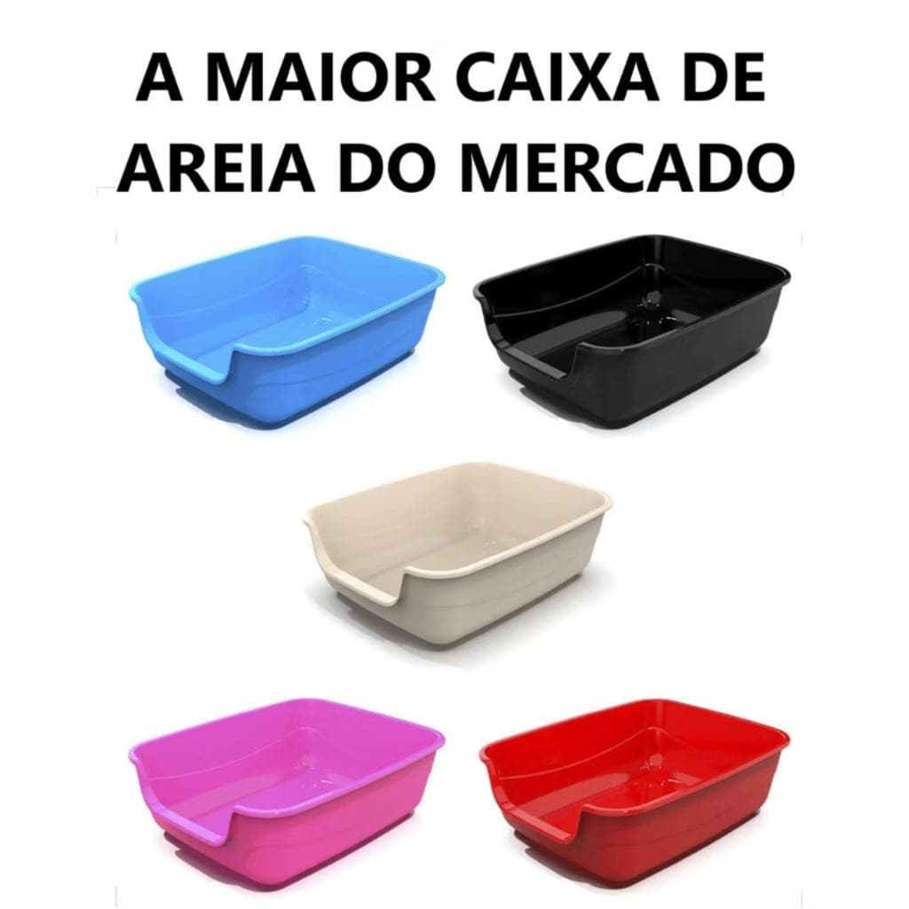 Caixa de Areia Gatos Grande 62x50x20 Furba Jumbox pet injet  Maior do Mercado