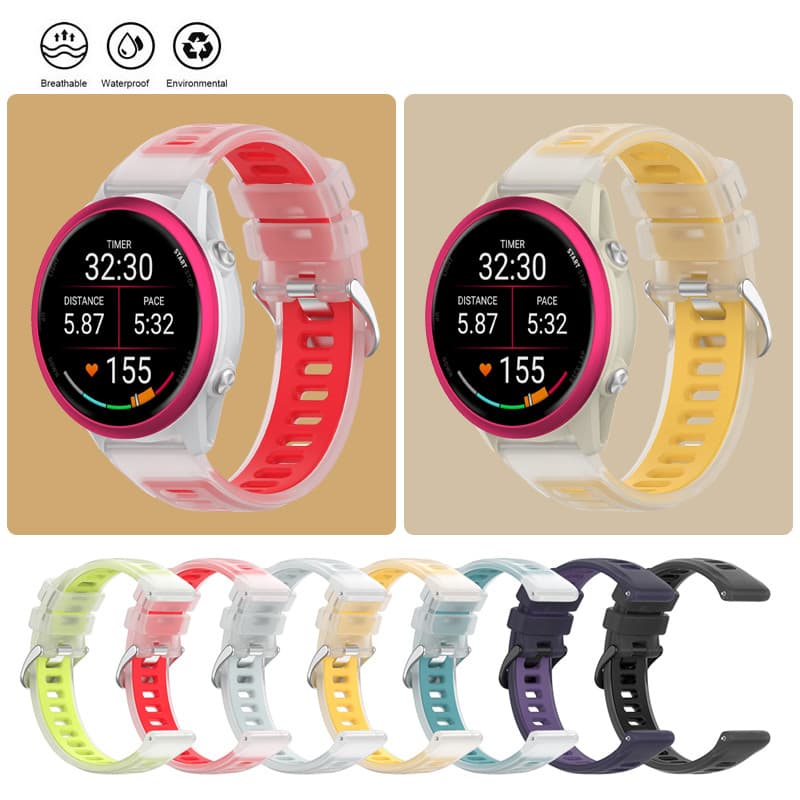 Pulseira De Silicone De Superfície De Liberação Rápida , 20/22mm , Para Garmin Forerunner 970 570 255 265 165 55 158
