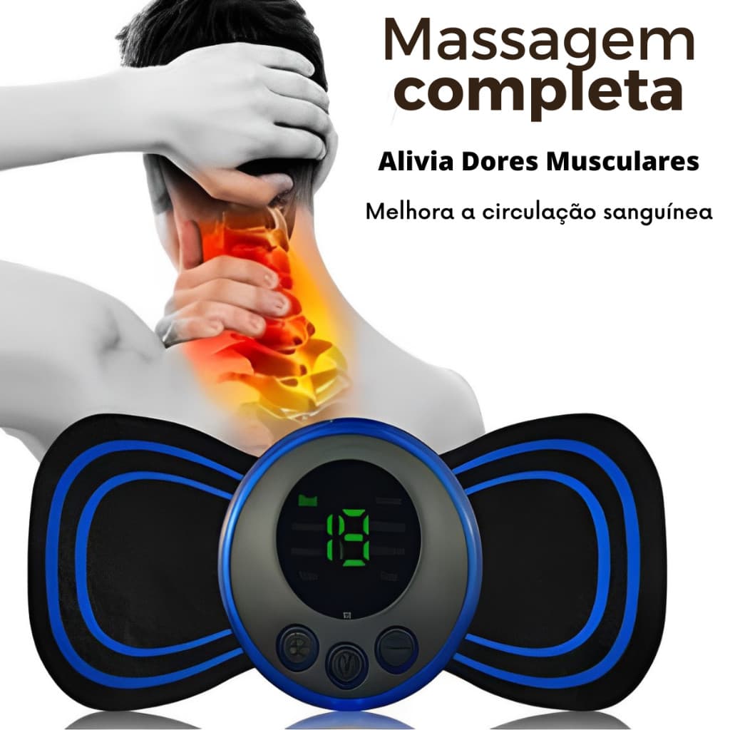 Kit2 Peças Mini Massageador Cervical Elétrico Portátil Alivia Dores Corpo Pescoço Massagem Terapia