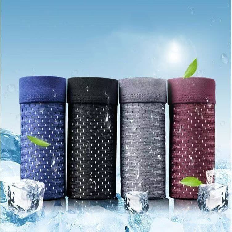 KIT4 Cueca masculina de seda gelada aerada