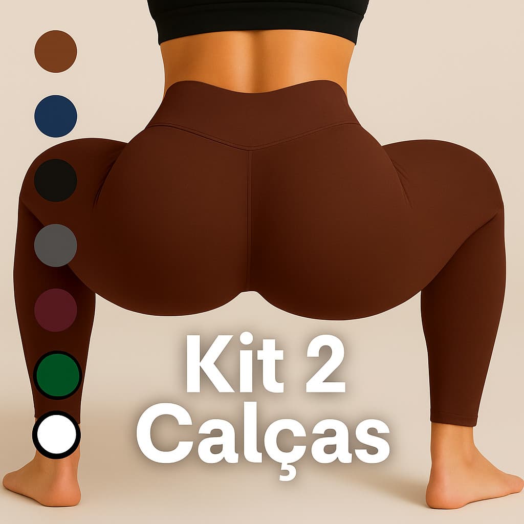 Kit 2 Calças Leggings Anti Transparência Suplex Leg academia Grossa