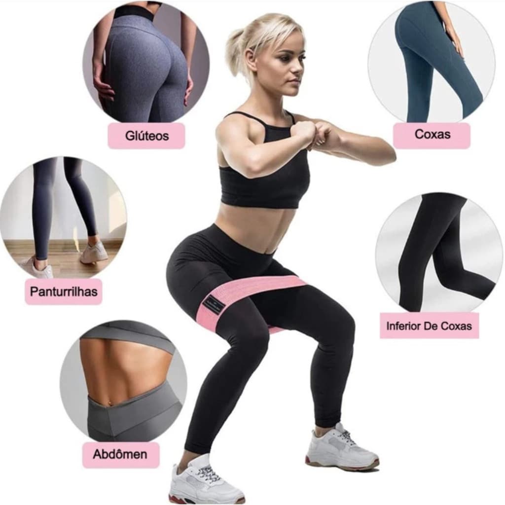 Extensor Academia Kit 3 Faixas Elásticas Para Treino de Exercício Bands