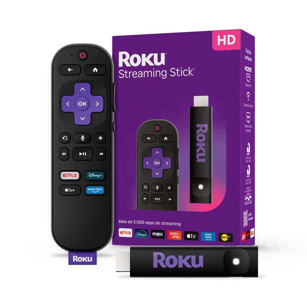 TV Box Roku Streaming Stick Aparelho que Transforma TV em Smart Conversor Smart TVs Original