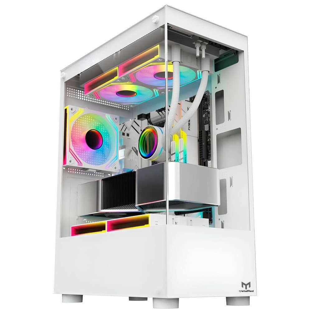 Gabinete Micro-ATX Gamer  Stellar Mini MetalRed M8 Sem Fans - Branco