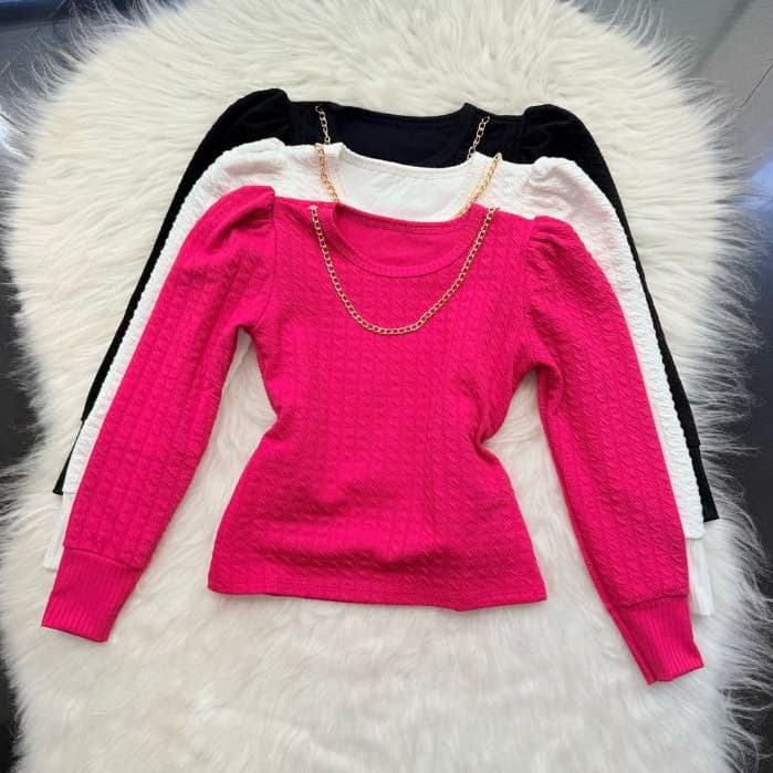 Blusa Infantil menina manga longa -outono inverno 4-10 anos