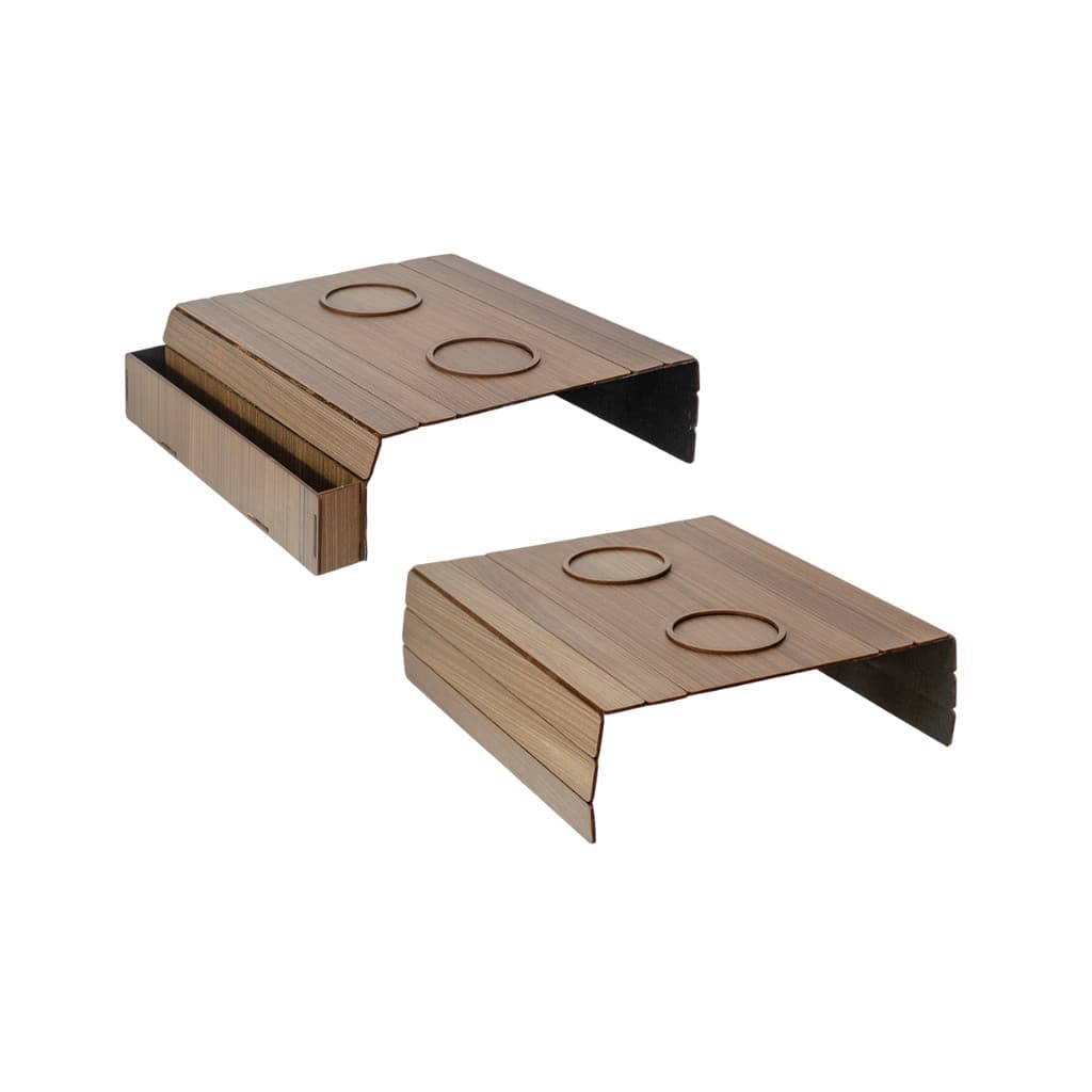 Esteiras Braço Sofá Porta Copos Controle MDF Madeira Capuccino Nogueira Caramelo Tabaco