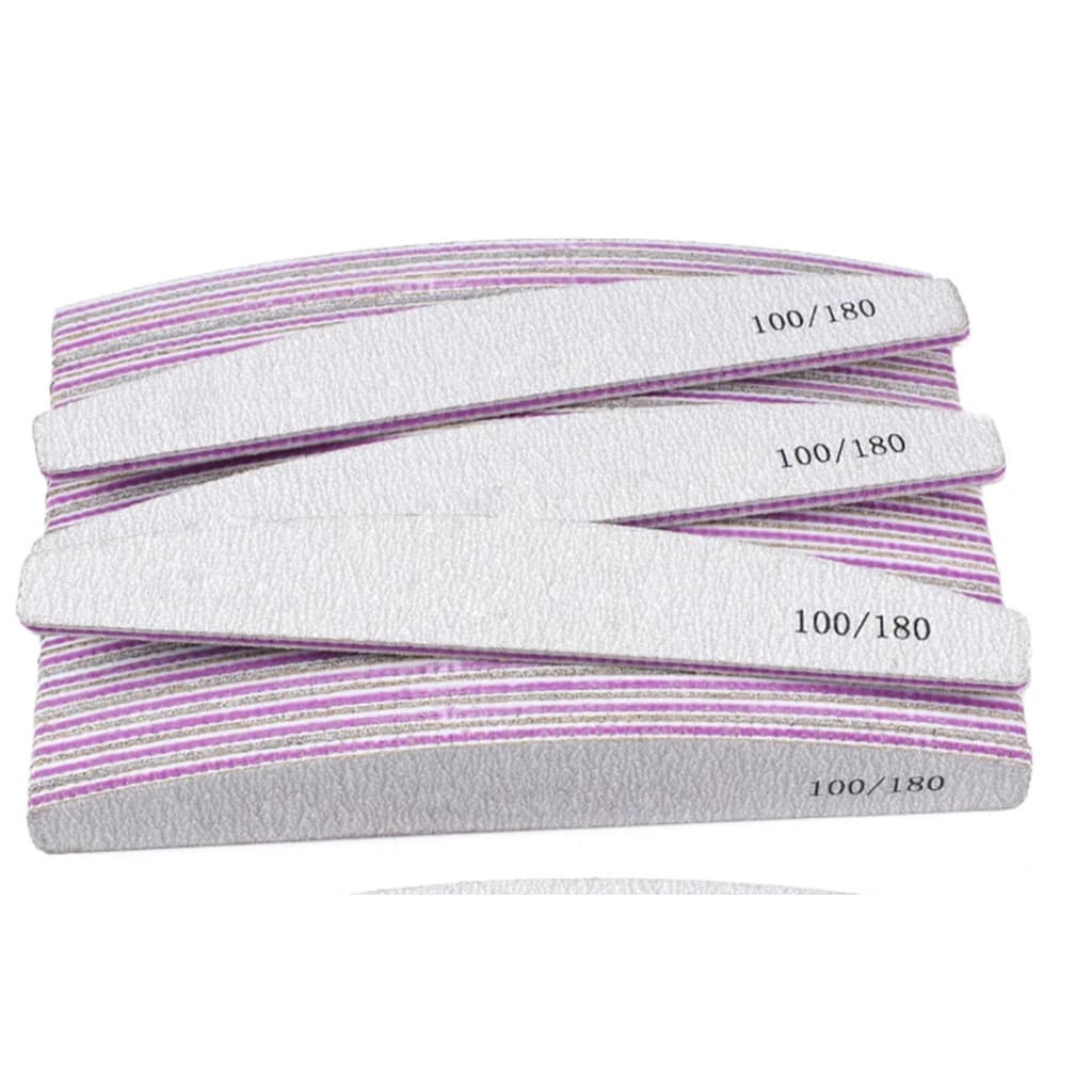 Kit Lixas de Unha Bumerangue Lavável 100/180 Boomerang Banana Alongamento Gel Fibra