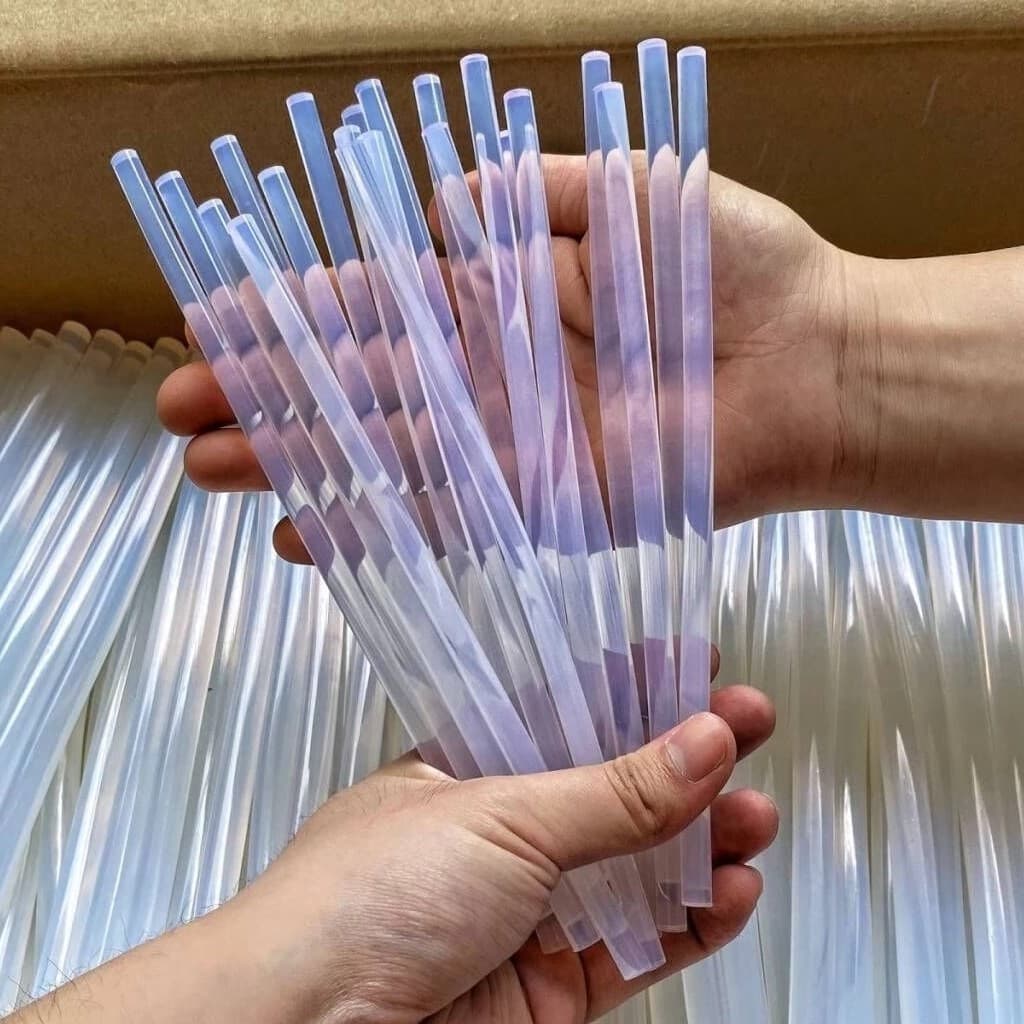 Kit 9-30 Unidade Bastao Cola Quente Refil Profissional Transparente Fina 07mm x 18cm