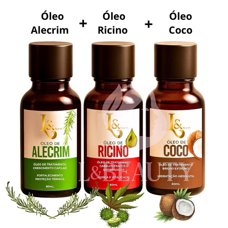 Kit Terapia Capilar Misturinha Óleo de Coco + Rícino + Alecrim 60ml