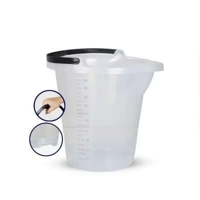 KIT 2 UNIDADE BALDE PLASTICO TRANSPARENTE 21 LITROS REFORÇADO COM MEDIDOR DE AGUA
