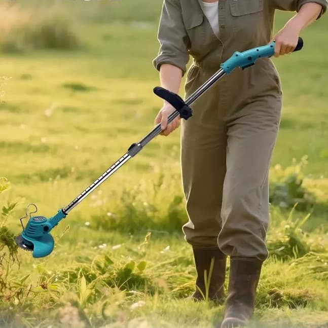 Roçadeira Aparador de Grama 12V Sem Fio Portátil Recarregável Multi Lâminas Jardim