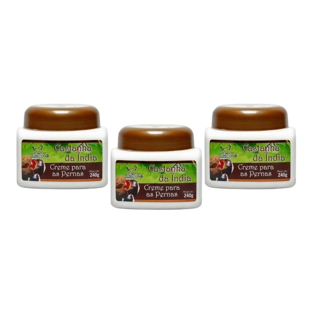 Kit 3un Creme Hidratante para as Pernas Castanha da Índia 240g - San Jully