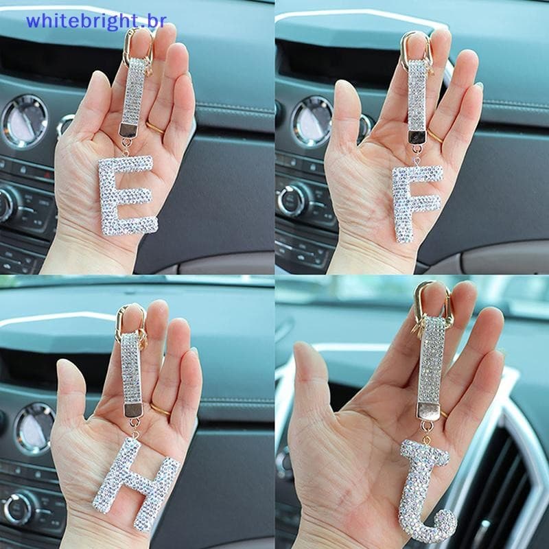 Chaveiro Com Alfabeto De Strass Brilhante Da Moda , Pingente De Letras Fofas , Mochila Requintada , Acessórios De Decora