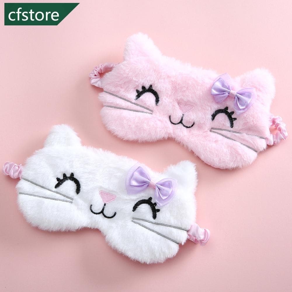 CFSTORE Máscara De Olho De Pelúcia De Desenho Animado Gato Fofo Dormindo Venda Capa Para Crianças Anime Dormir Macia E F