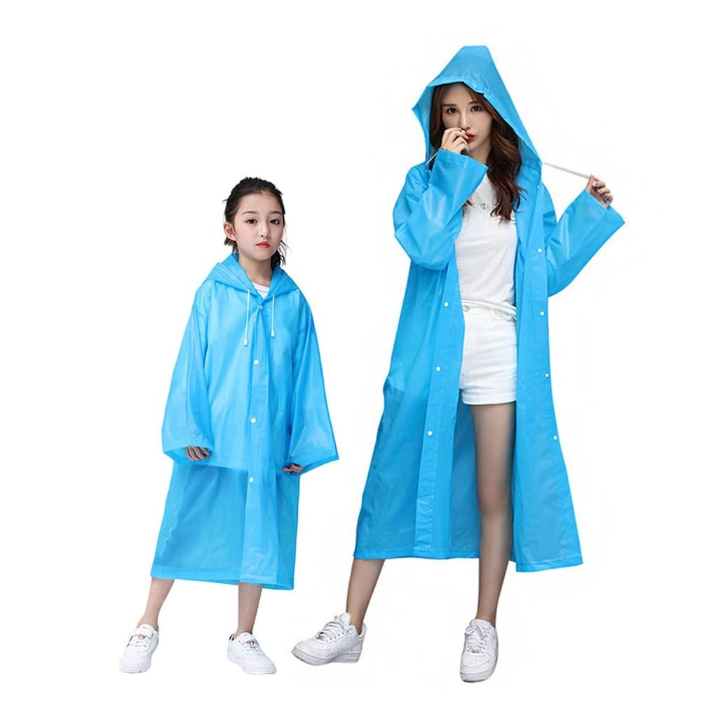 Kit 2 Capas de Chuva Impermeáveis Adulto Infantil Capuz Unissex Adolescente Confortável Resistente Proteção