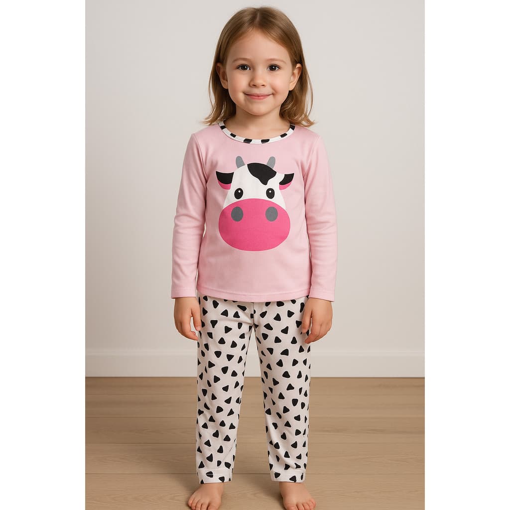 Pijama Criança Infantil Personagem Divertido Malha Longo De Frio Quentinho