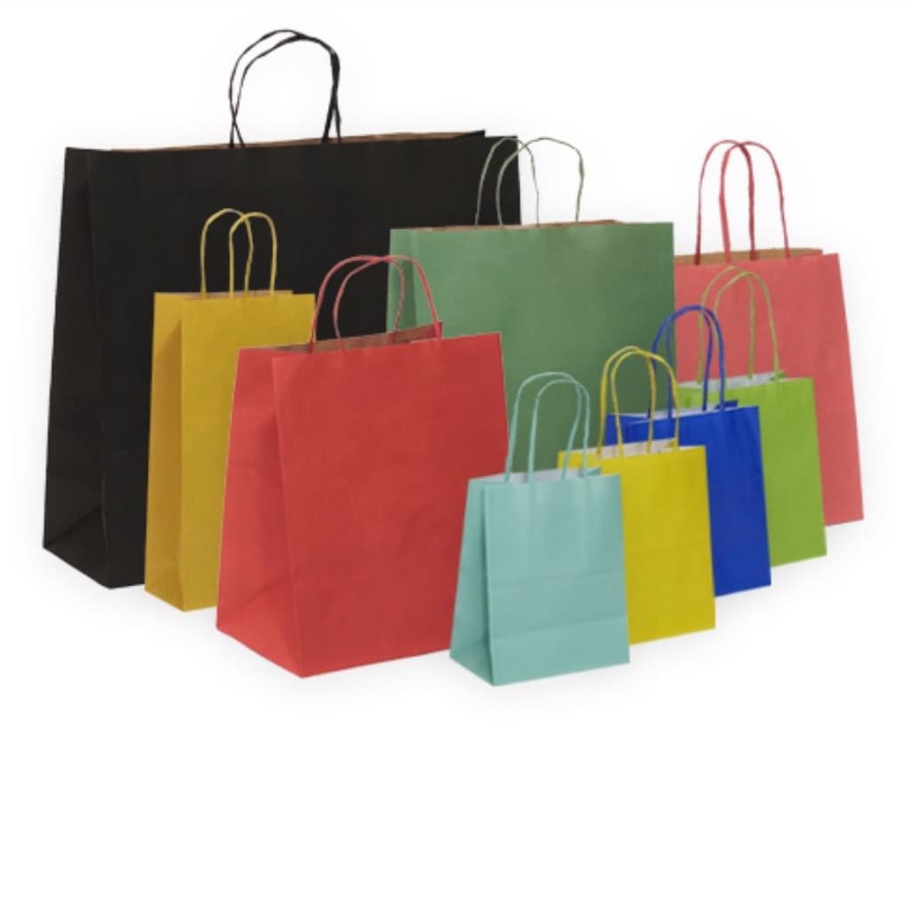 Sacola LC Kraft Natural Alça Colorido c/10un