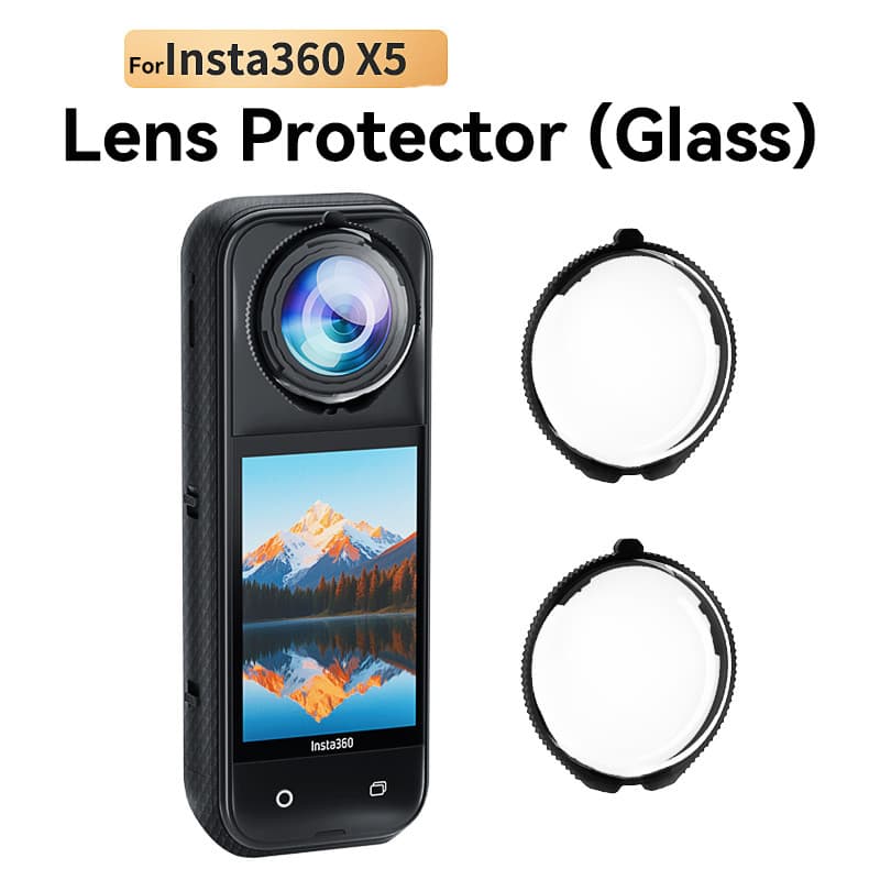 Protetores De Lente De Vidro Temperado/Plástico Para Insta360 X5 Premium Protetor Resistente A Arranhões Óptico Acessóri