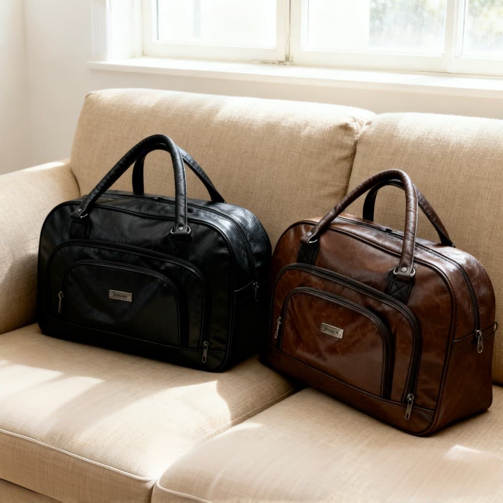 Mala de Viagem em Couro Grande Sintético Impermeável Resistente e Elegante Bolsa Masculina e Feminina com Alça Reforça