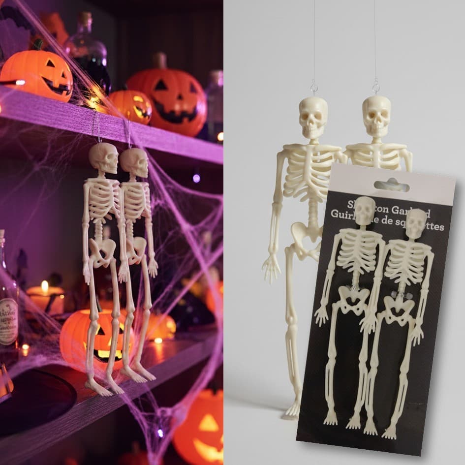 2 unidades Esqueleto Decorativo 17cm Halloween (9373)