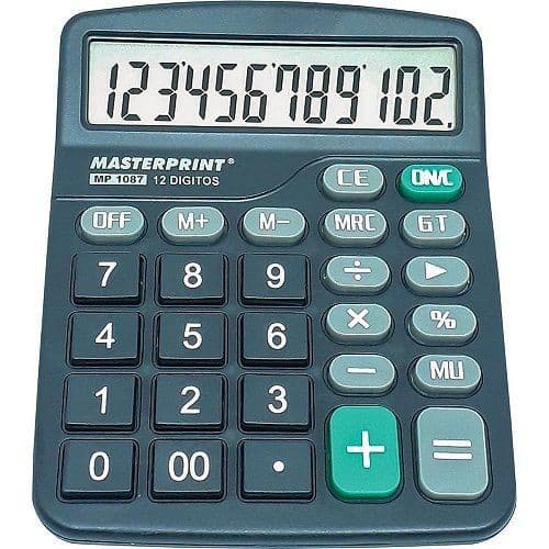 Calculadora Eletrônica De Mesa 12 Dígitos Mp1086 Masterprint Cor Preto