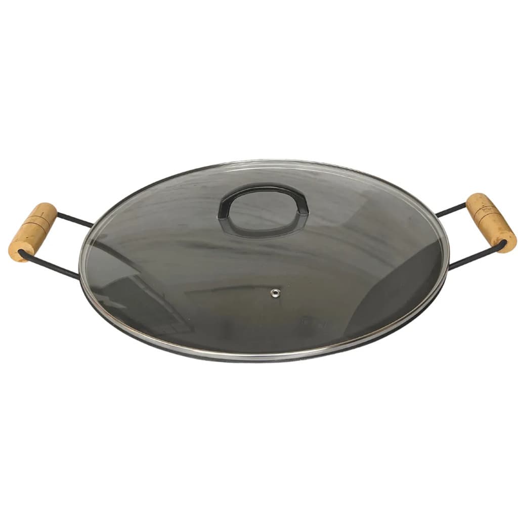 Disco de Arado Grande 51 cm Com/Sem Tampa de Vidro 4cm de Profundidade Chapa de Arado Frigideira 41 cm de diamentro