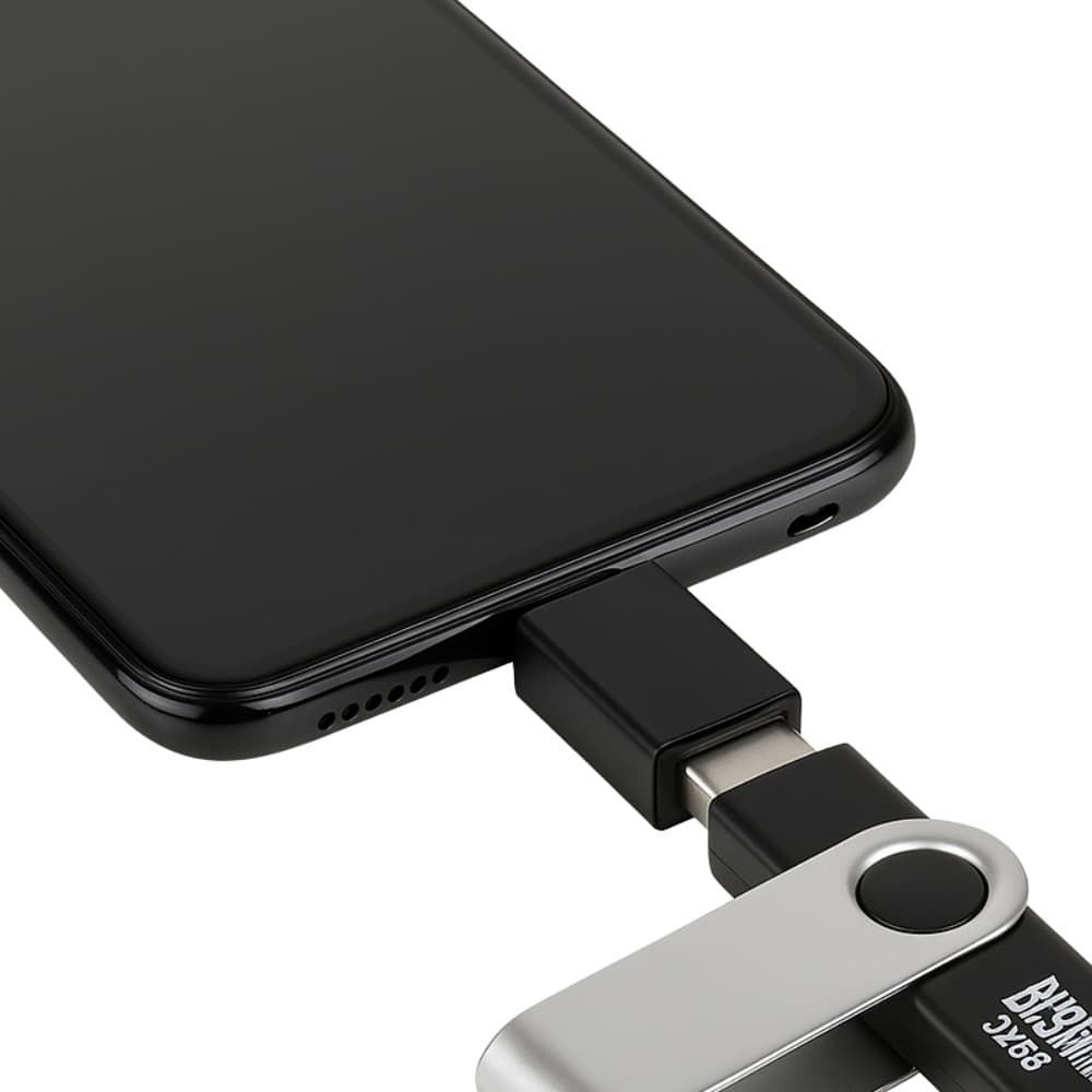 Adaptador Tipo C Otg Cor Preto Conecta Pendrive P Celular e Tablet  Adaptador  Otg Usb  Para  Tipo C