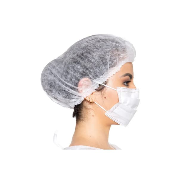 Touca Branco Descartável TNT 20g C/100un*