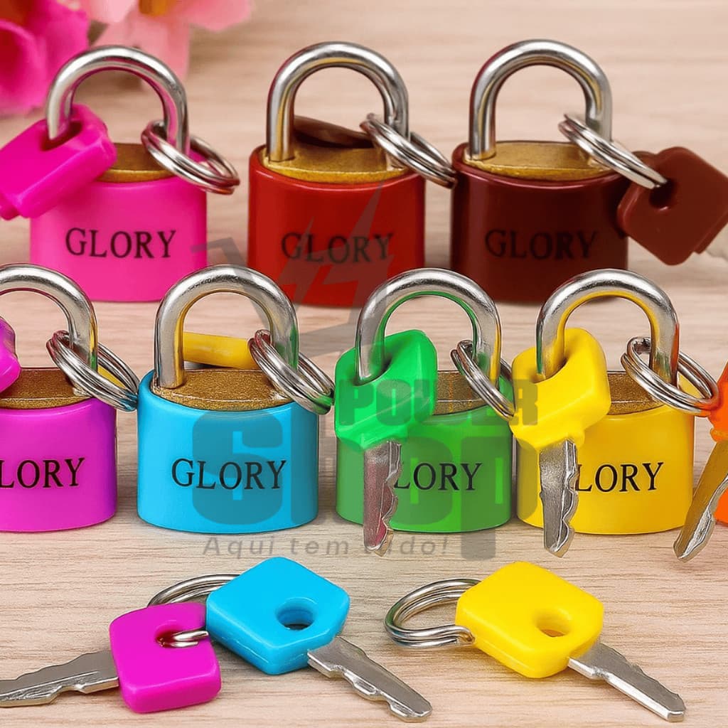 Cadeado Colorido Pequeno 20mm Para Armários, Malas de Viagem, Residências ou Armários em Geral