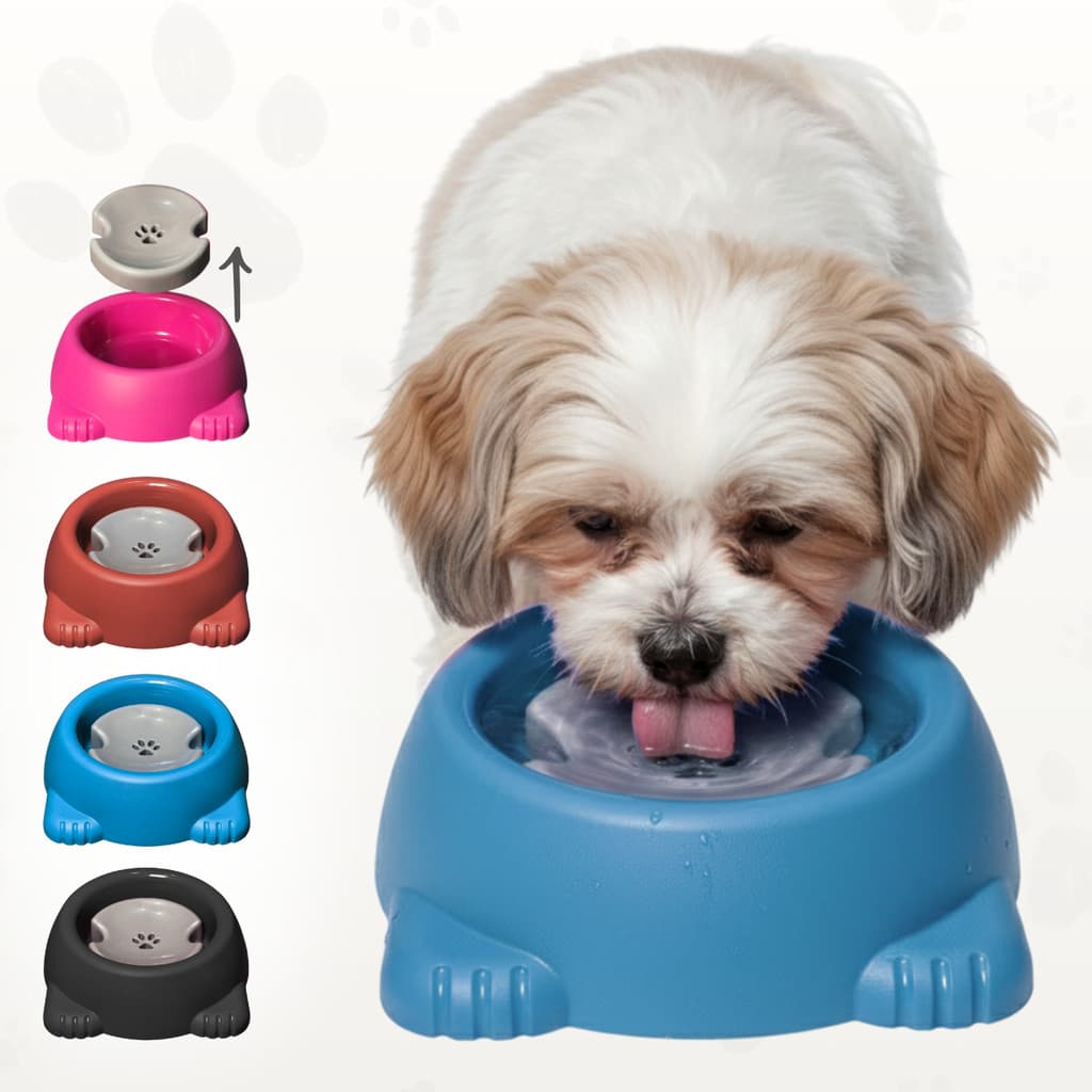 Pet Bebedouro 1000 ML Comedouro Com Boia Pelos Longos Não Molha Pelos Cães e Gatos Grande Dog