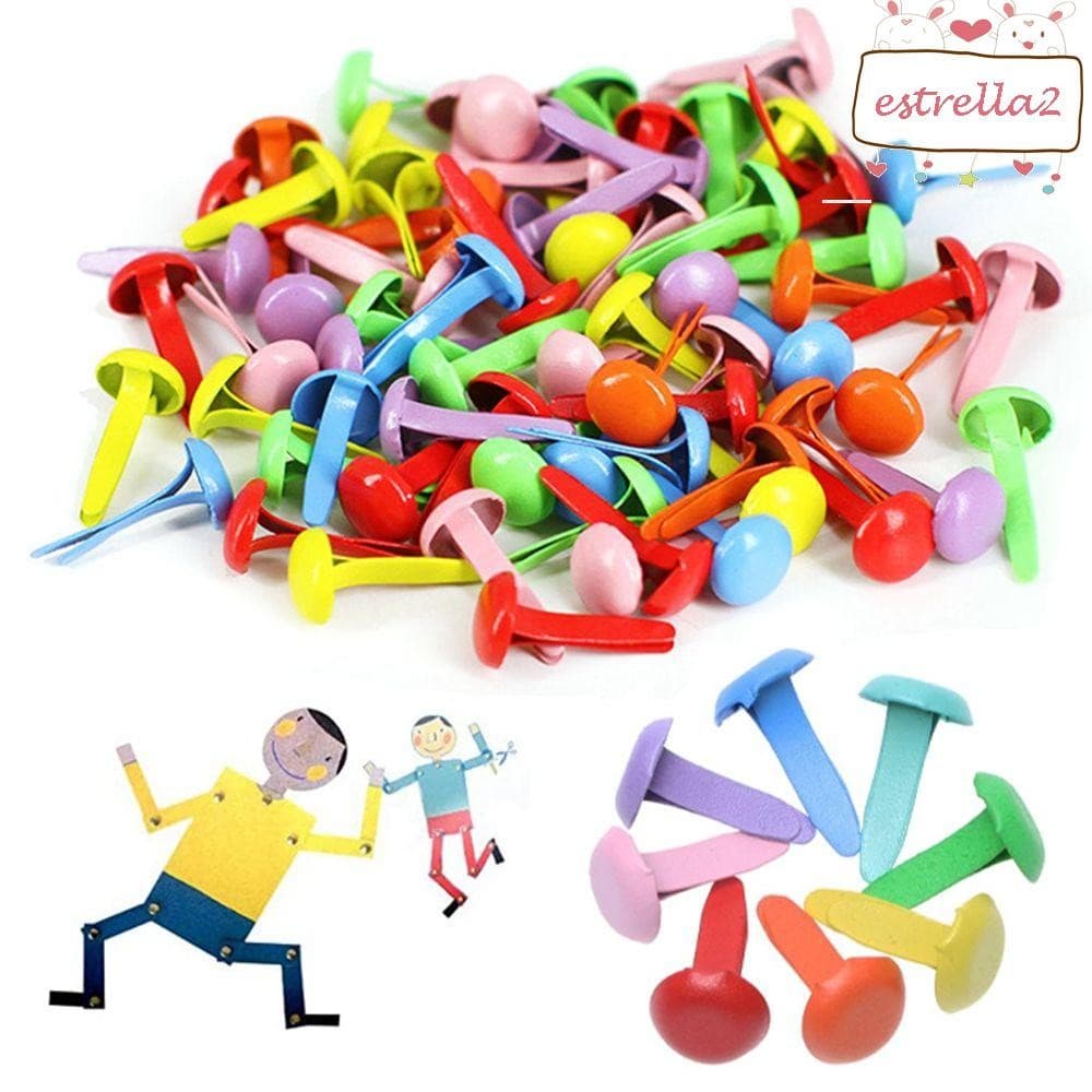 Fixadores De Papel AESTRELLA Para Scrapbooking , 100 Peças , Projeto De Arte Decorativa , Cabeça Redonda , Suprimentos