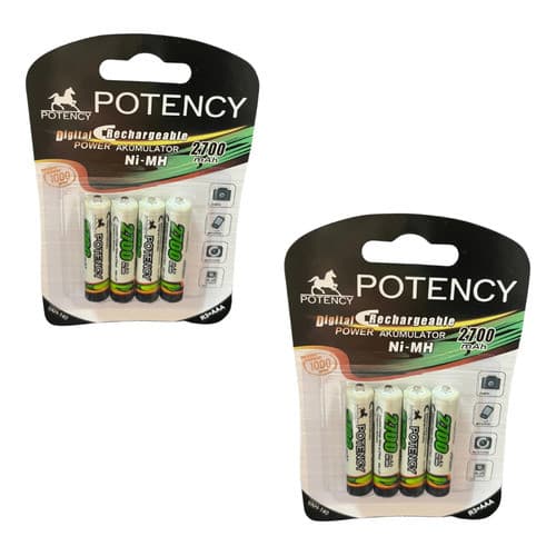2 kits de 4 Pilhas Recarregável AAA 2700 - No Blister Ideal Para Vários Aparelho