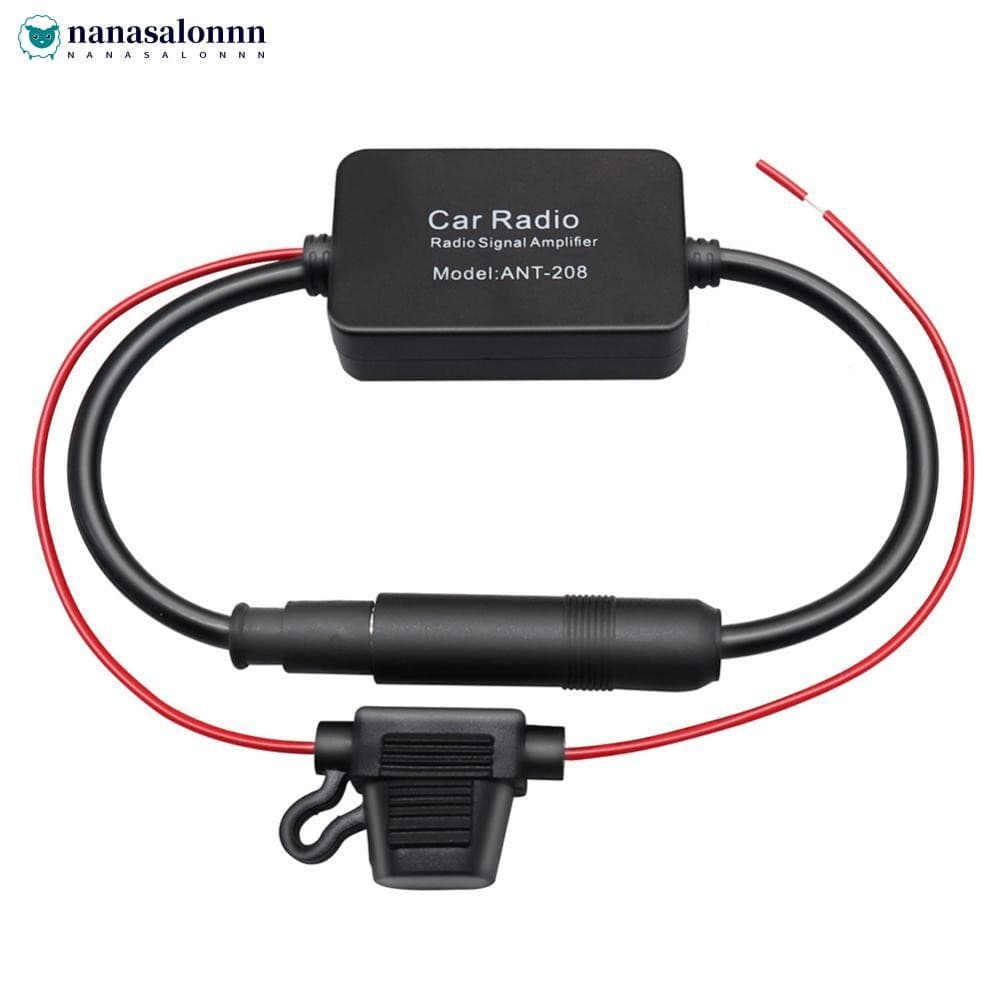 NANASALONNN 12V Conjunto Amplificador De Sinal De Antena De Carro AM Rádio FM Anti-Interferência Melhorar Acessórios Ele