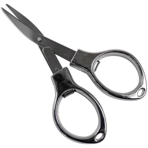 Tesoura Dobravel de Inox Escolar ou para Escritorio Portatil Chaveiro