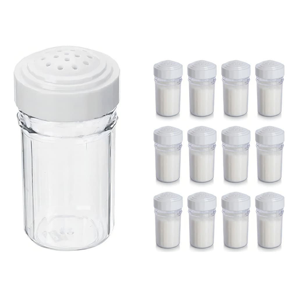 12 Saleiro De Mesa Bar Restaurante Acrilico Kit 12 Un Cor Transparente
