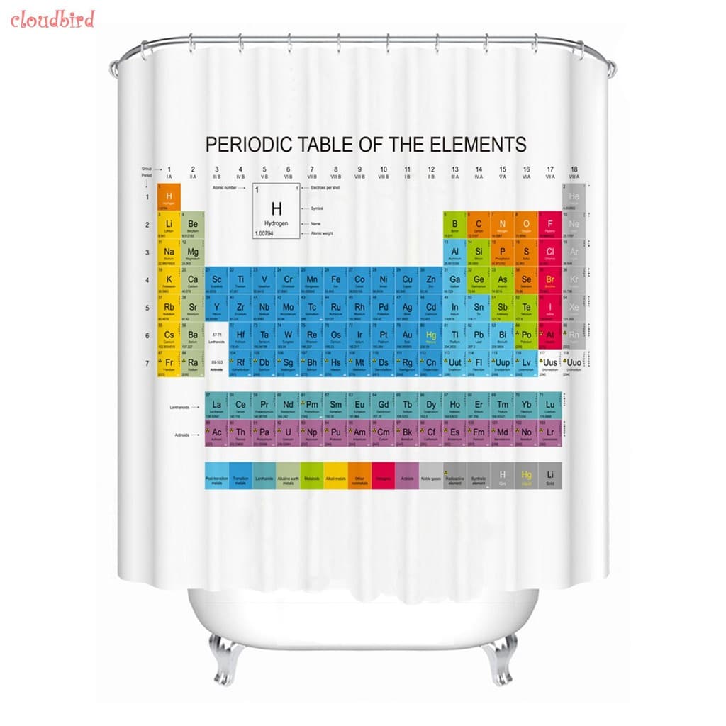 Tabela Periódica De Elementos Fundo Banheiro Cortina De Chuveiro Tema De Educação Científica Para Casa De Banho