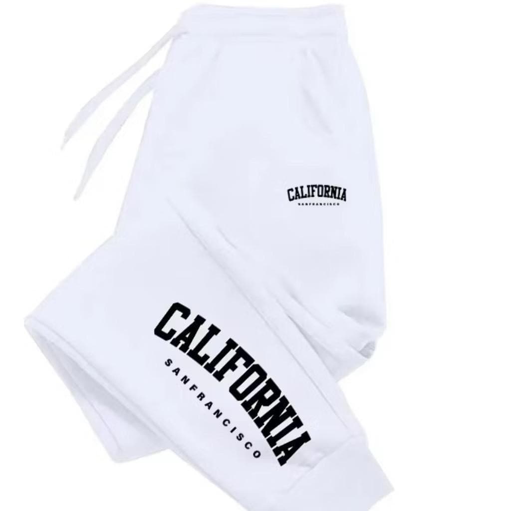 CALÇA DE MOLETOM CALIFORNIA ADULTO UNISSEX ALGODÃO FLANELADO CAIMENTO PERFEITO IDEAL PARA TREINOS CORRIDAS ACADEMIA