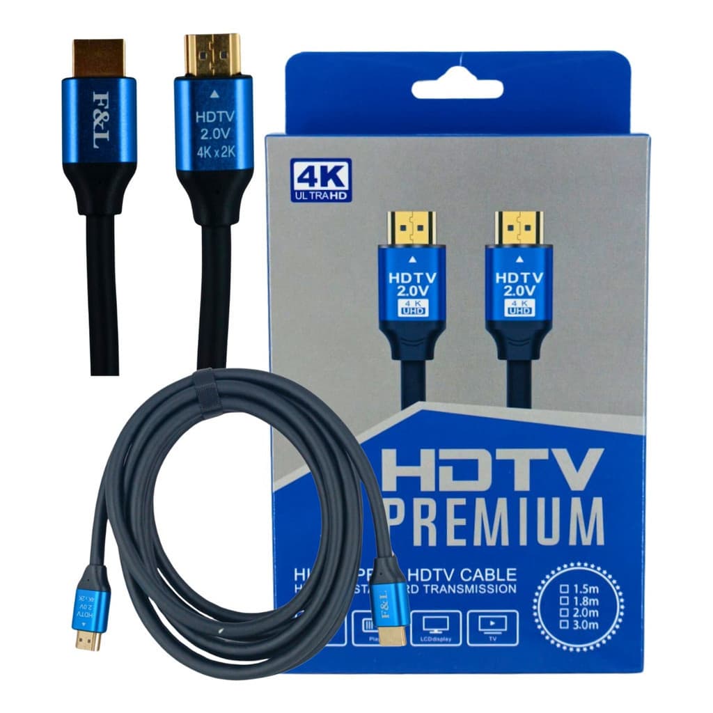 Cabo Hdmi 2.0 3 Metros 4k Blindado - Conectores 24k Gold 